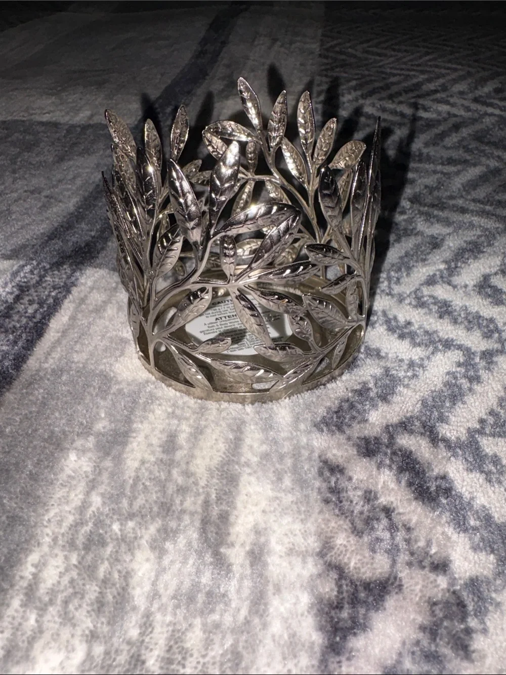 💰Bath & Body Works Silver Leaf Cutout Candle Sleeve